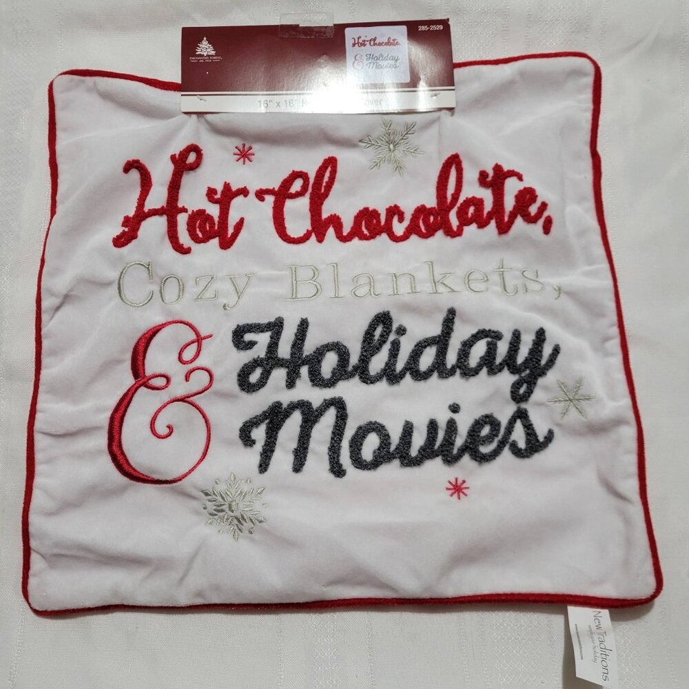 Enchanted Forest 16" X 16" Hygge Pillow Cover Winter, Holiday NWT